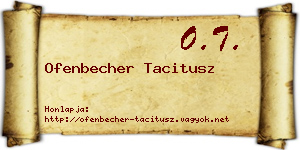 Ofenbecher Tacitusz névjegykártya